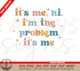 Taylor Swift SVG: Retro Color Version of Hi It's Me, I'm the problem